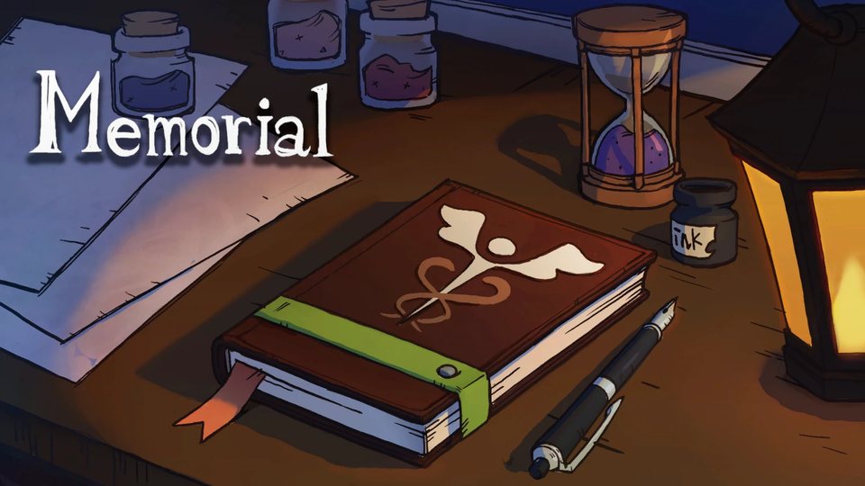 Memorial title art: an old leather journal on a candle-lit desk